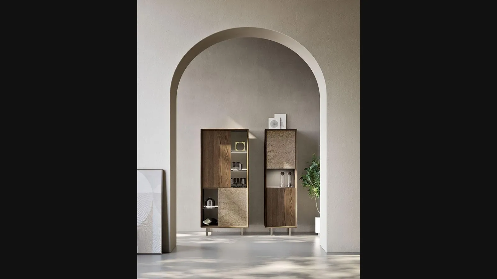 Madia Horizon Zen 1031 in legno e pietra di Mobilgam