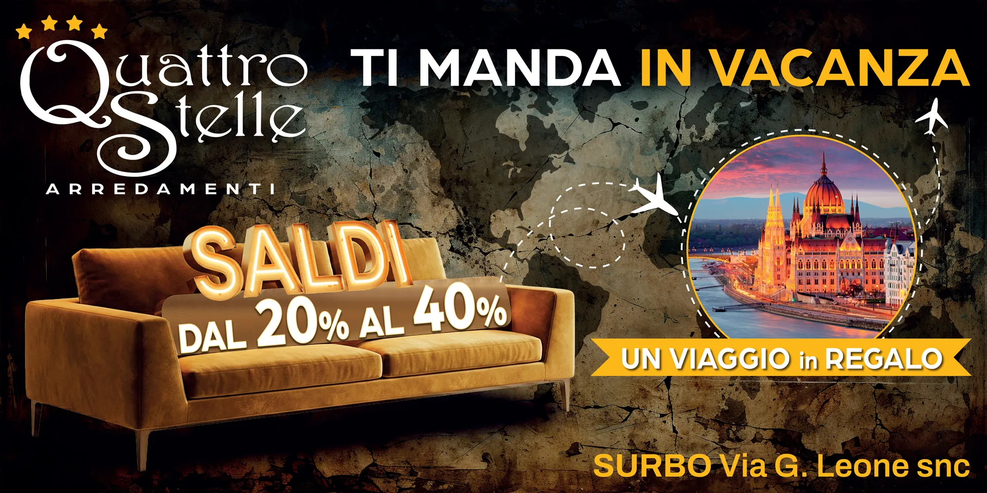 Quattro Stelle Arredamenti ti manda in vacanza!