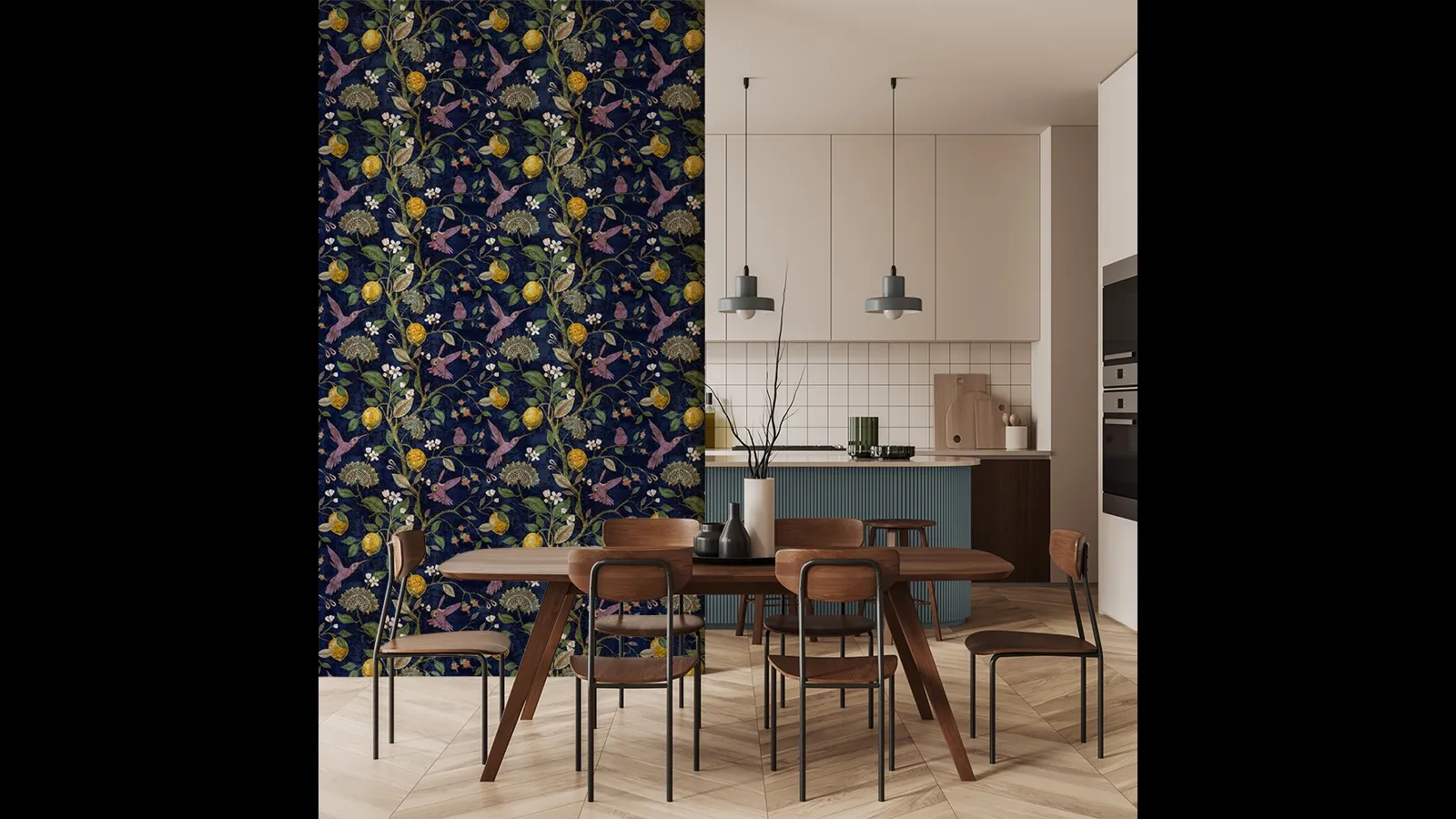 Carta da parati Lemons and birds di Adriani e Rossi