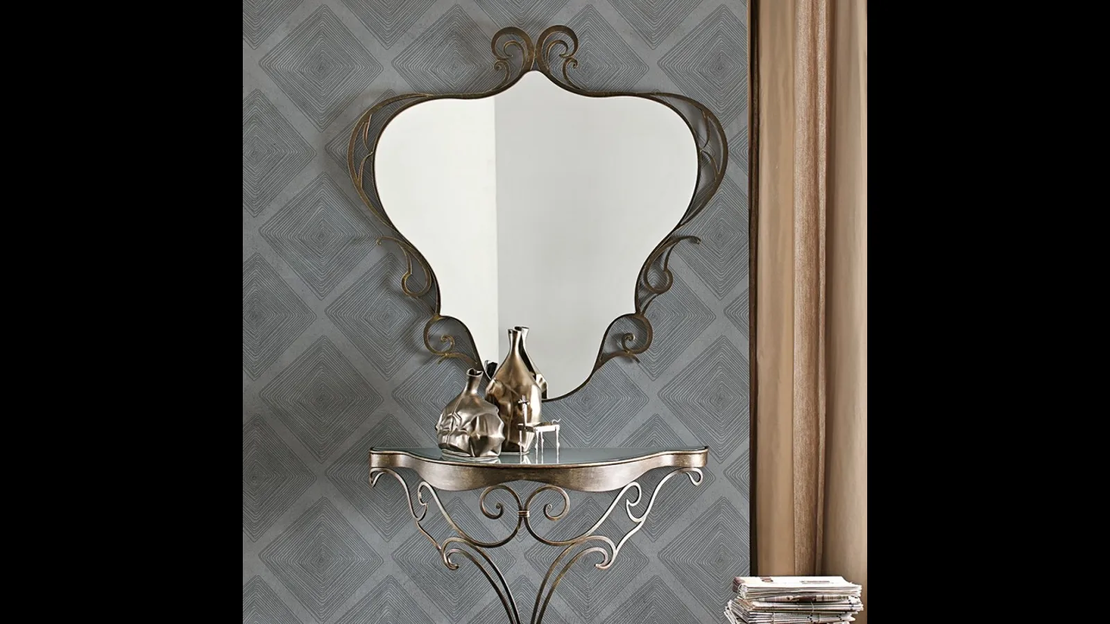 Carta da parati a rombi in toni di grigio London di Adriani e Rossi