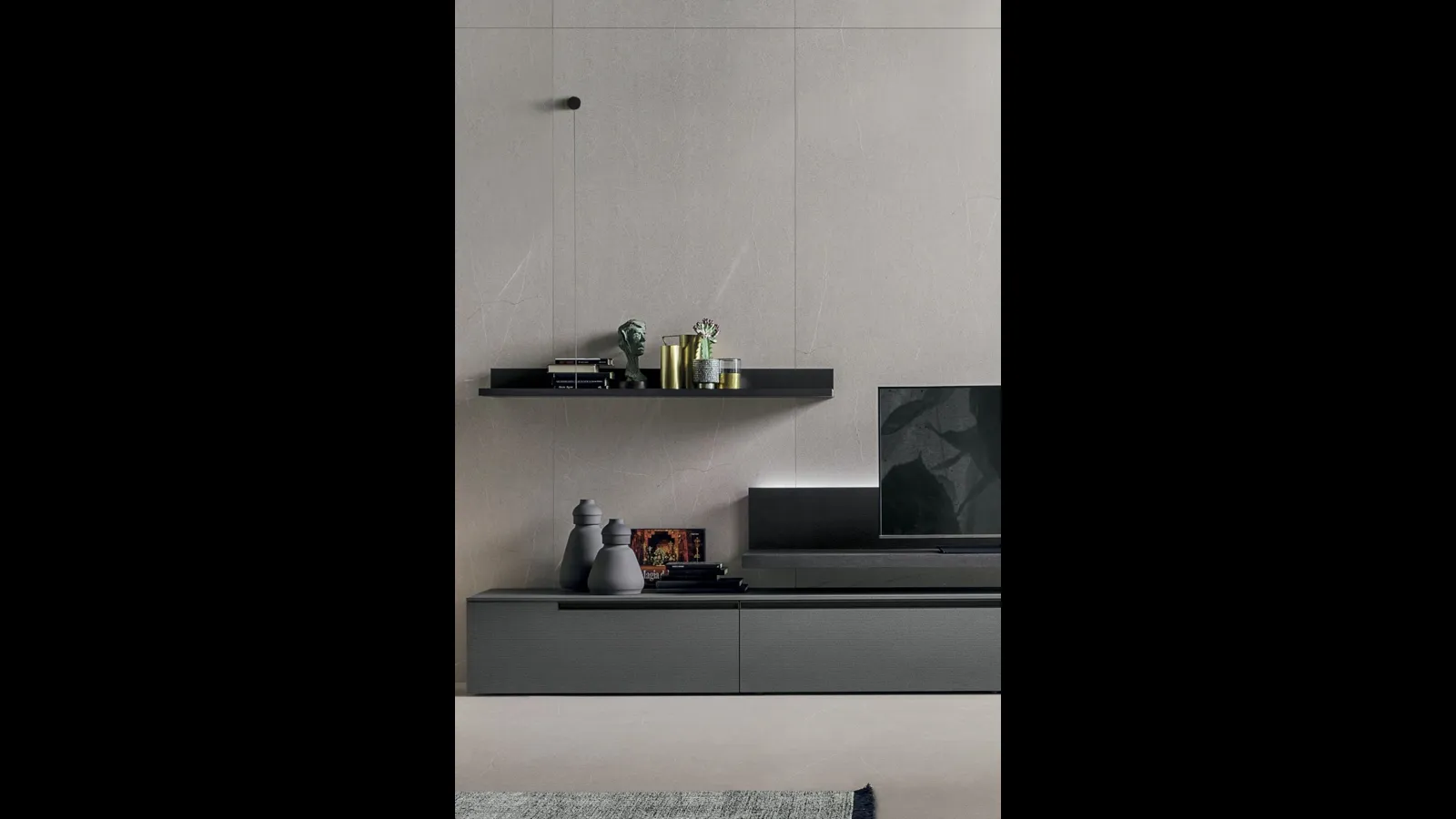 Mensole Elle & Filo in materico rovere carbone di Tomasella