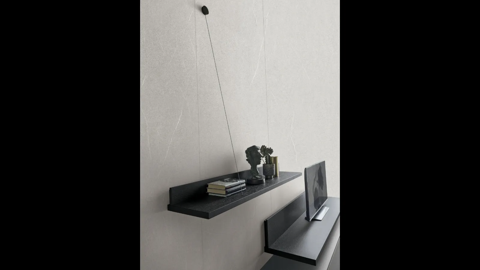 Mensole Elle & Filo in materico rovere carbone di Tomasella