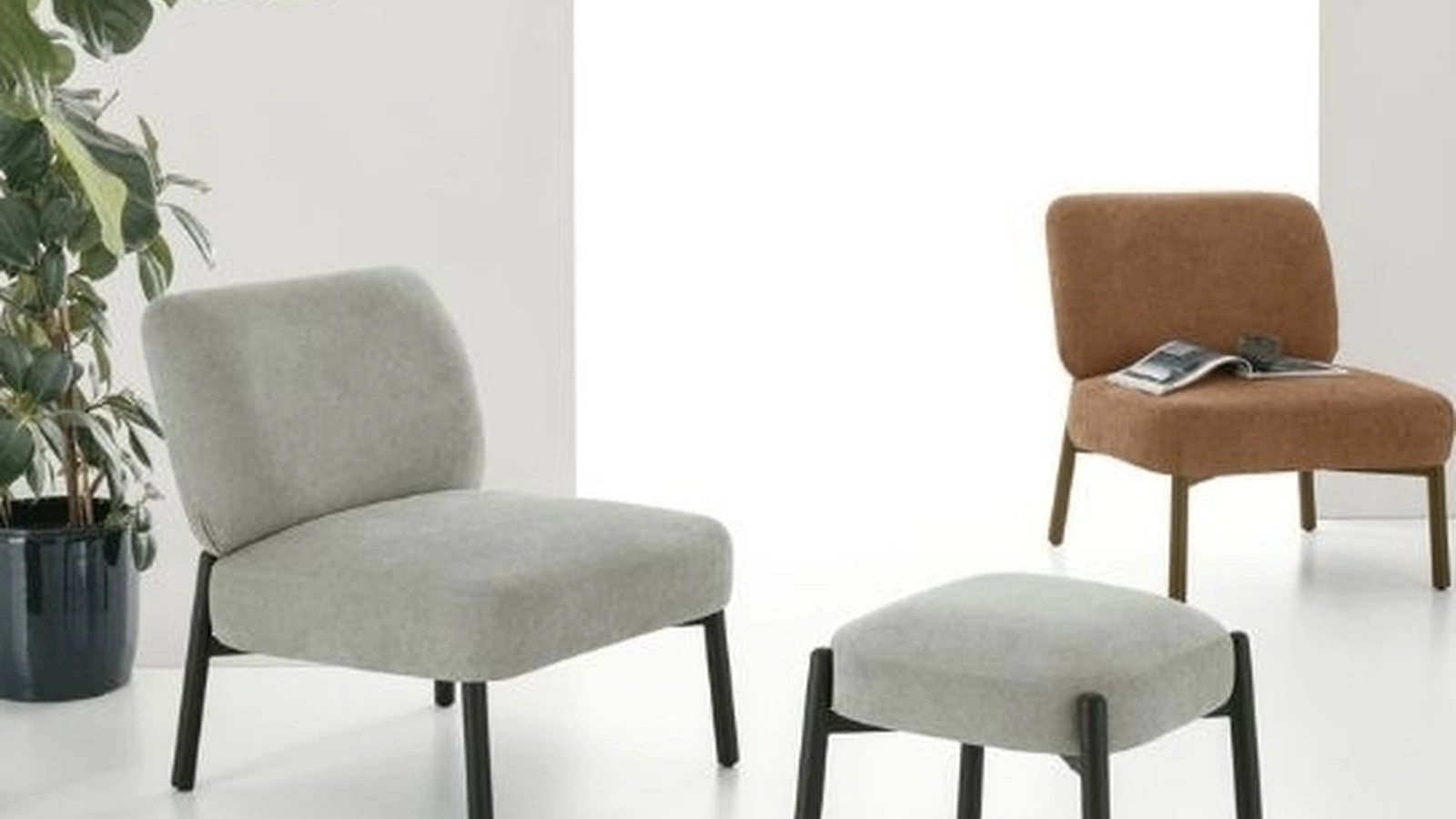 Pouf Kanto in tessuto imbottito di Target Point