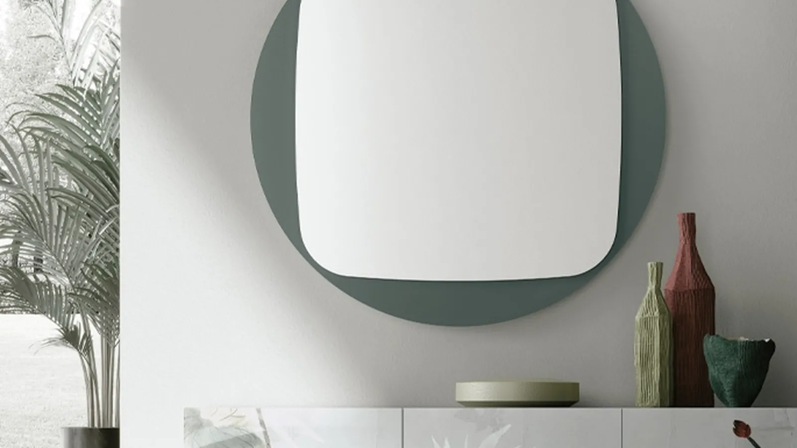 Specchio Space con cornice in vetro di Target Point