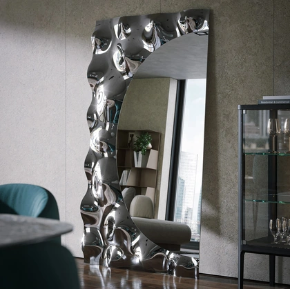 Specchiera di design con cornice in vetro fuso Afrodite di Tonin Casa