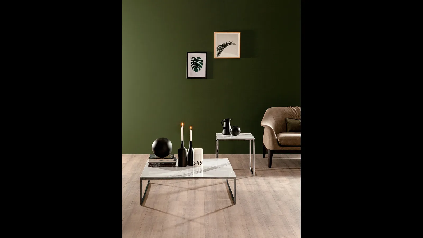 Tavolino moderno Central con top in ceramica di Tonin Casa