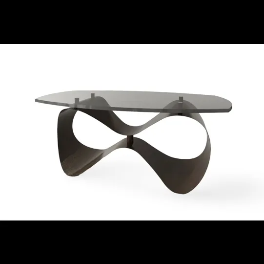 Tavolino con top in plexiglass e base in metallo Infinity di Egoitaliano