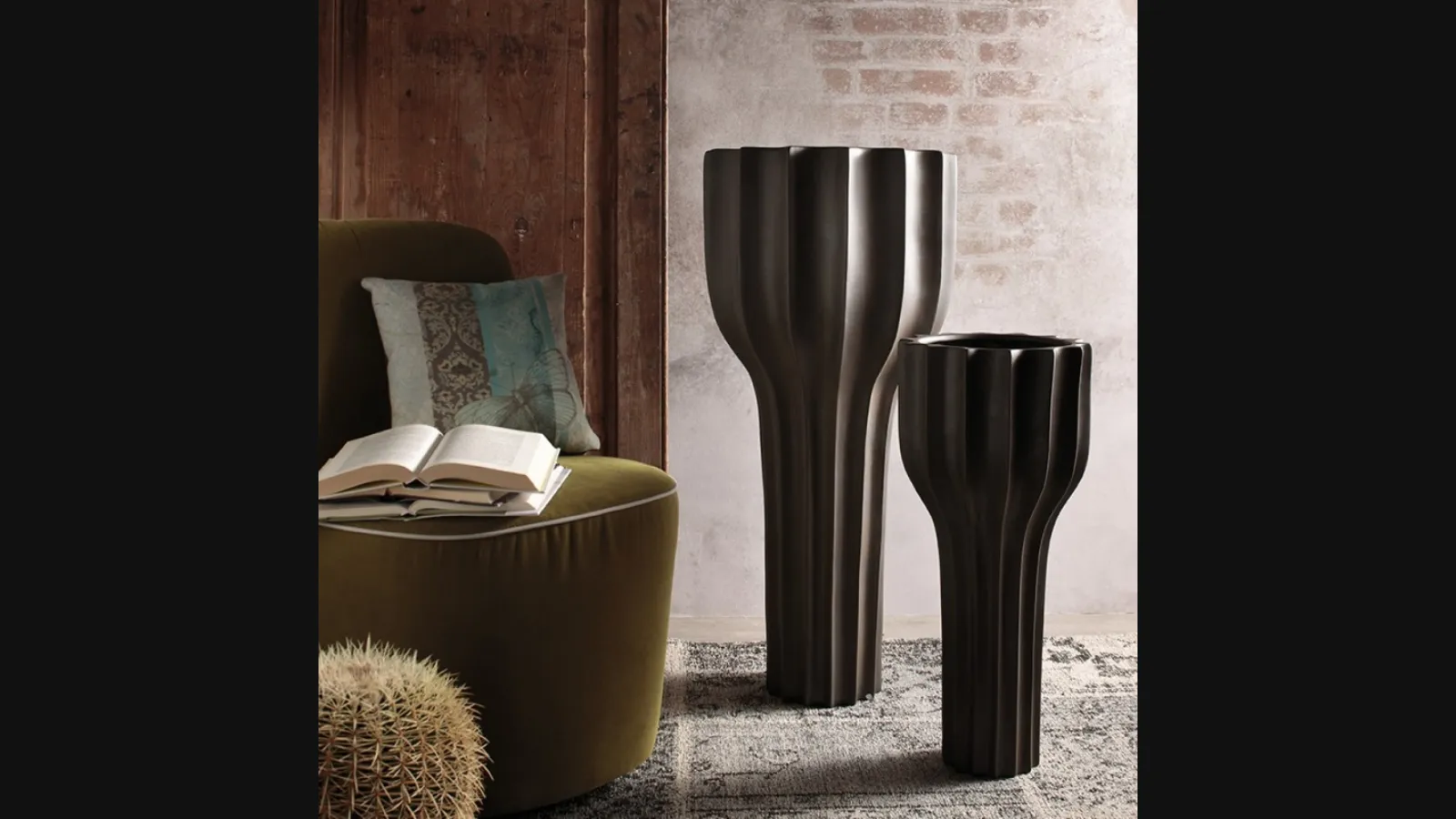 Vaso Line Metallic in ceramica di Adriani e Rossi