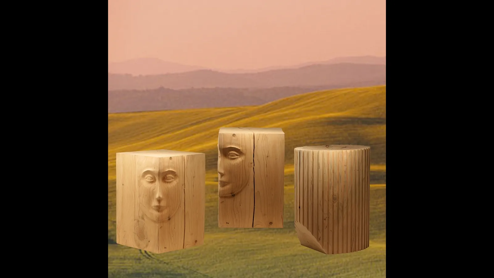 Pouf Wood Pouff di Adriani e Rossi