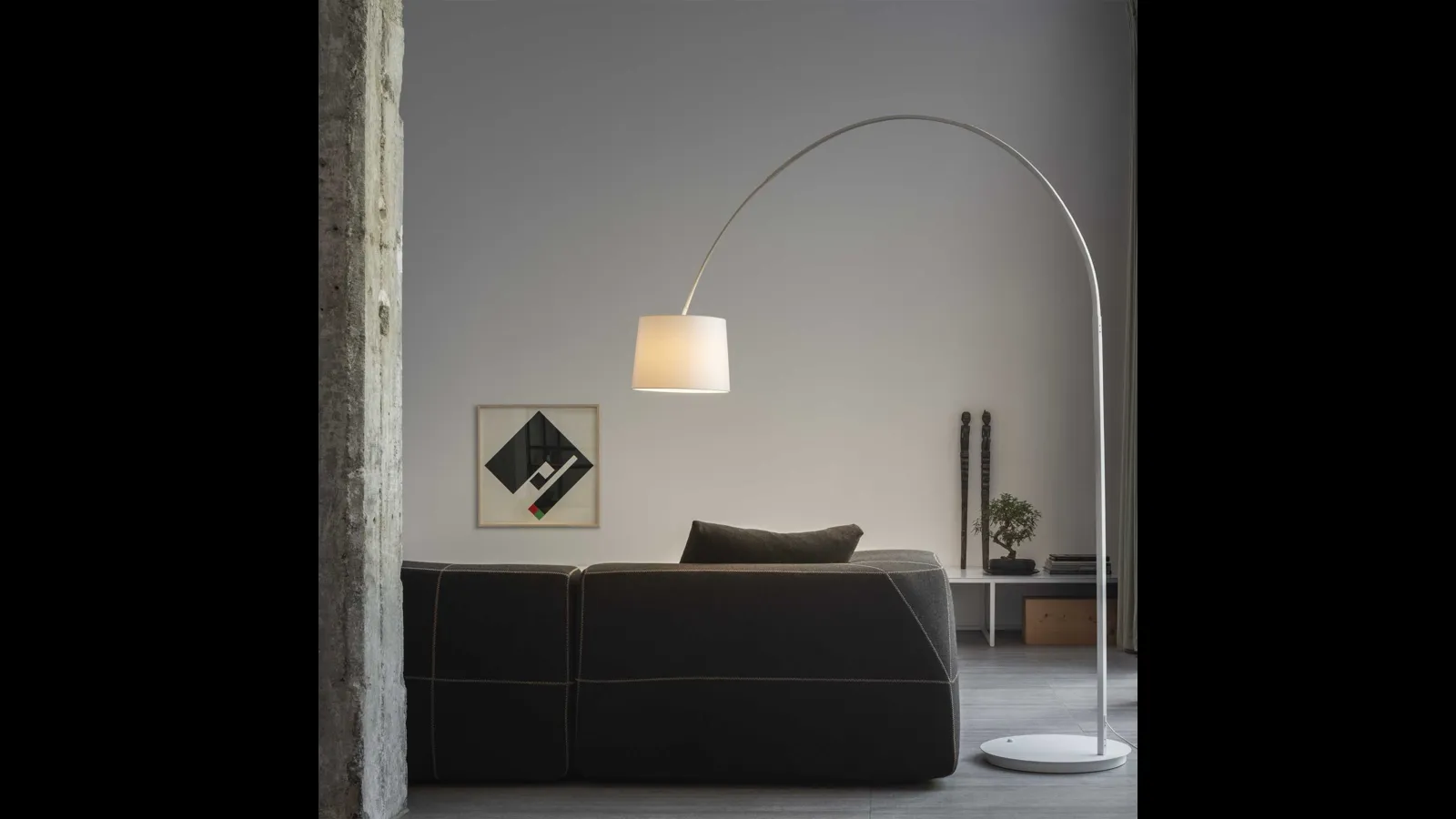 Lampada da terra in metallo con paralume in PVC rivestito in tessuto Dorsale di Ideal Lux