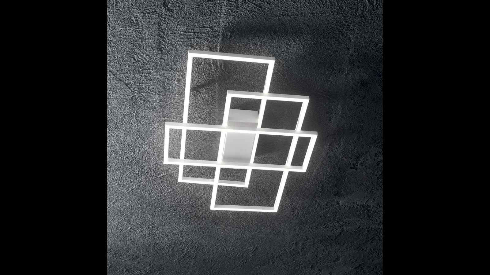 Lampada a soffitto Frame in metallo verniciato bianco opaco di Ideal Lux