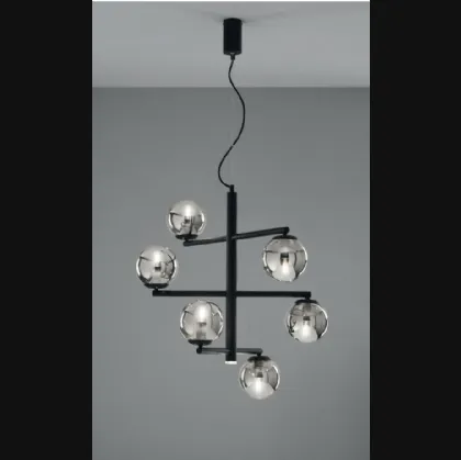 Lampada a sospensione in metallo e vetro Gizah di Ondaluce