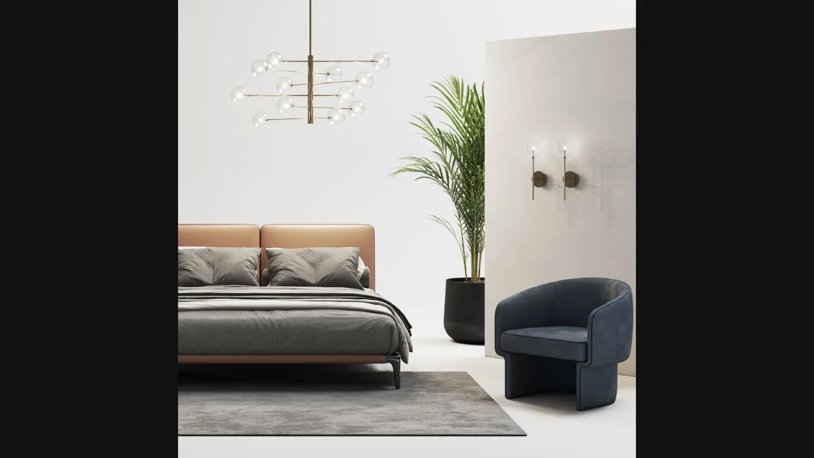 Lampada a sospensione Equinoxe in metallo con finitura ottone antico e diffusori in vetro soffiato trasparente di Ideal Lux
