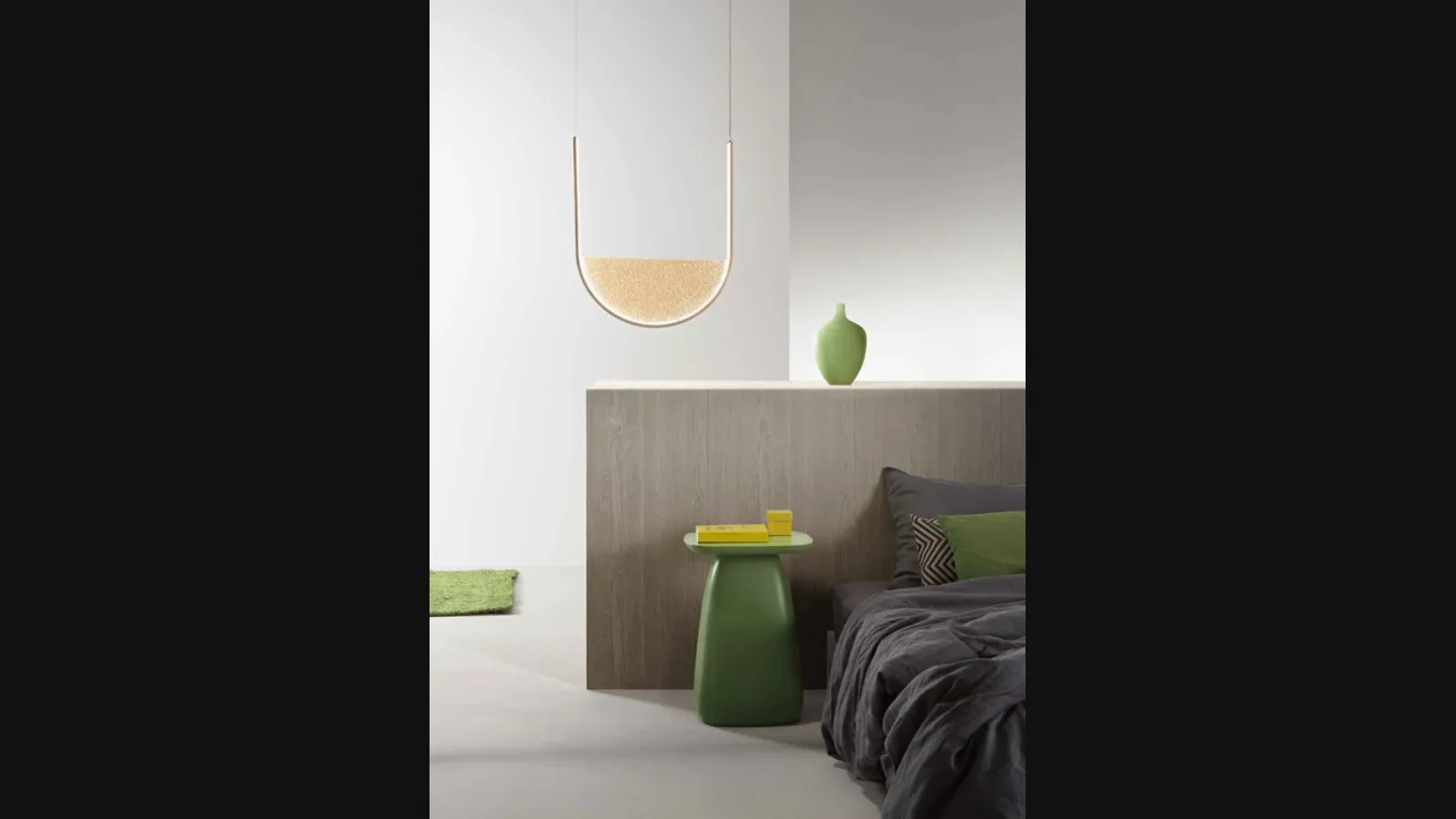 Lampada a ssopensione Lotus in metallo e vetro granigliato di Ondaluce