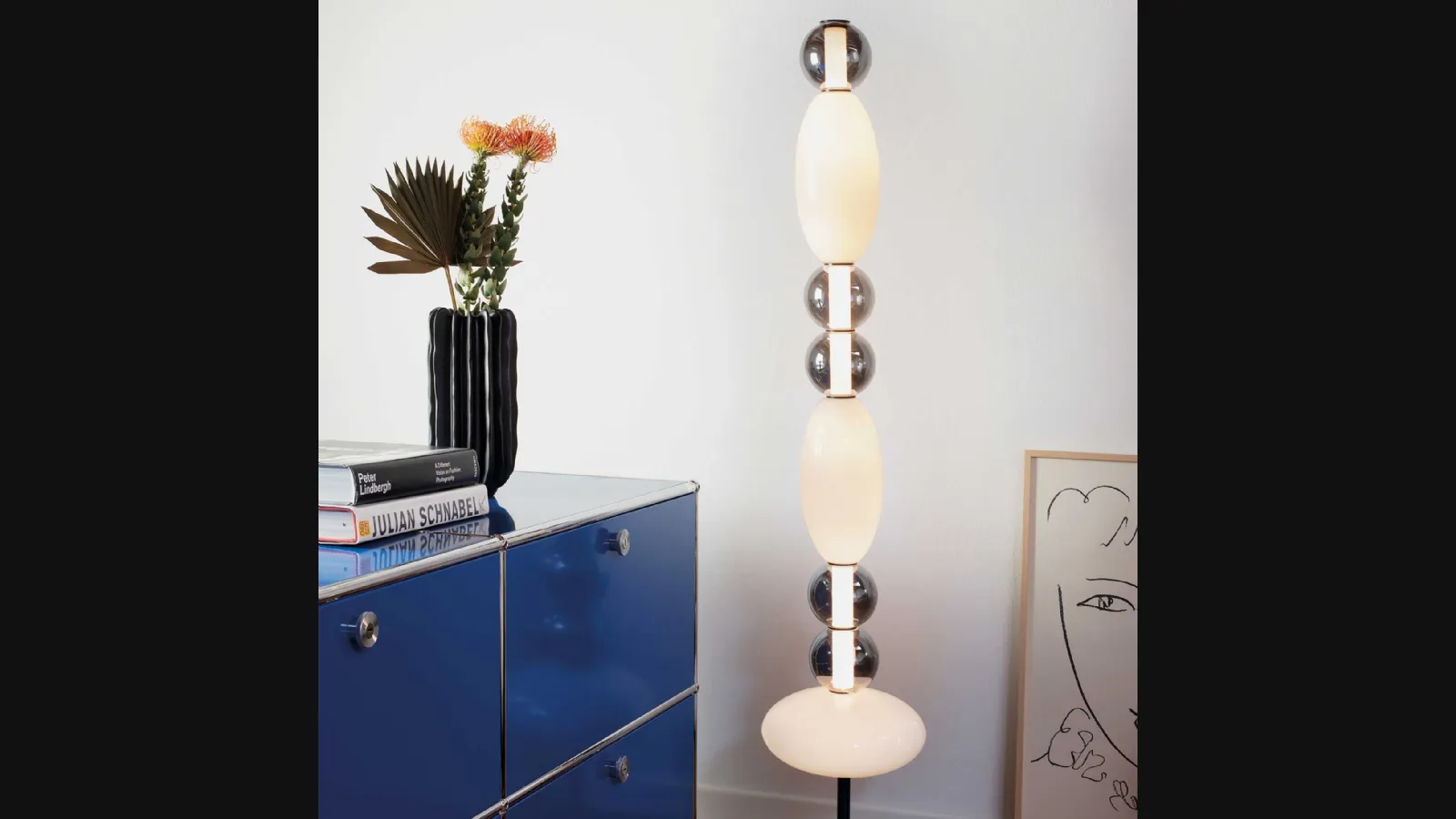 Lampada da terra Lumiere in vetro soffiato di Ideal Lux