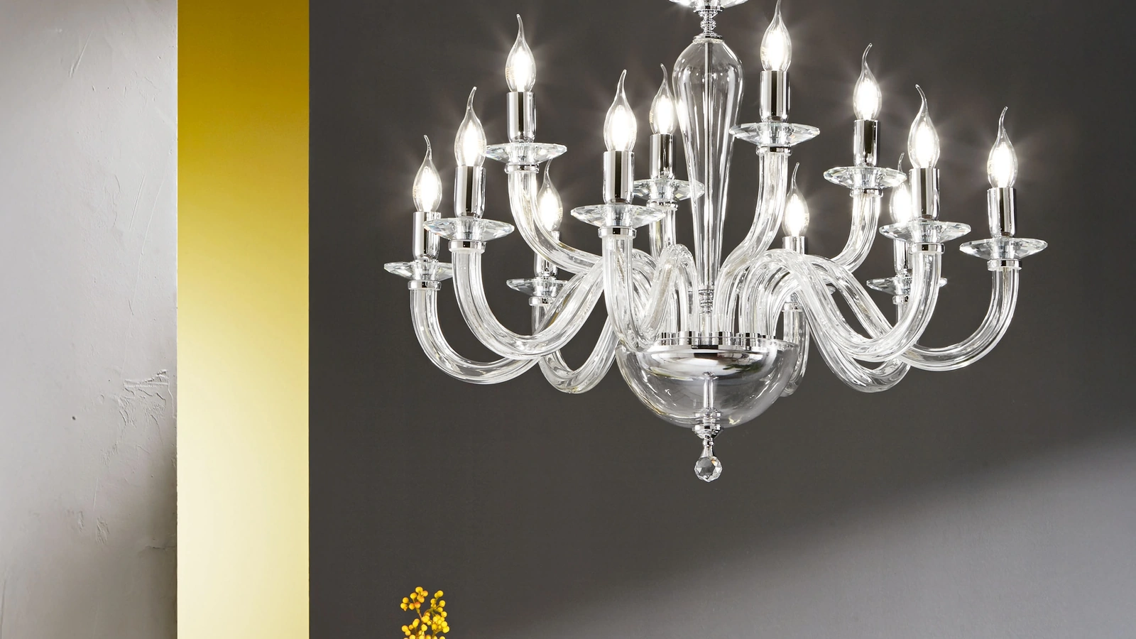 Lampada a sospensione Ravel in vetro di Ondaluce