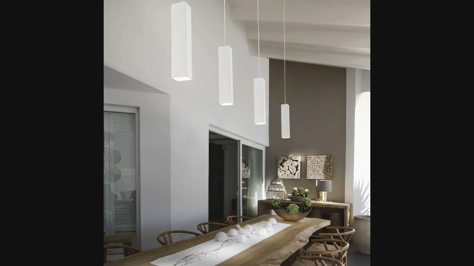 Lampada a sospensione Sky in metallo verniciato Bianco opaco di Ideal Lux