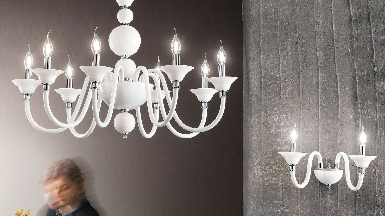 Lampada a sospensione o a parete in vetro Tebe di Ondaluce