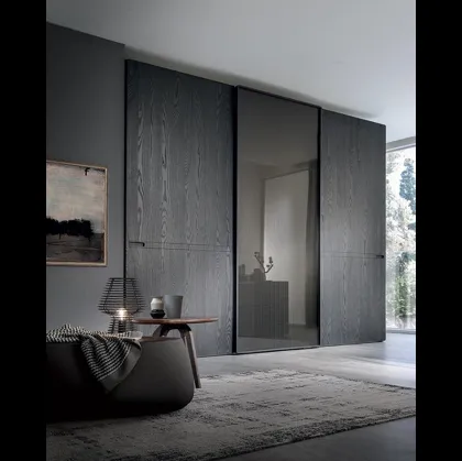 Armadio con ante scorrevoli Comp 314 in legno e vetro di Mobilgam