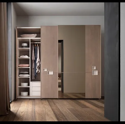 Armadio Break Up in legno e specchio di Fasolin