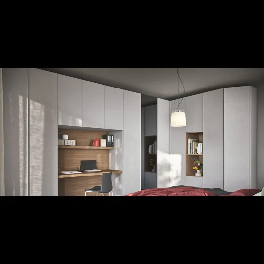 Armadio angolare a Ponte con scrivania 08D in melaminico di Cinquanta3