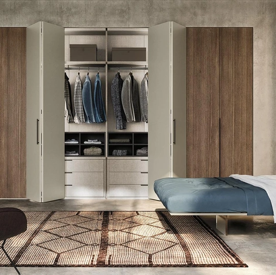 Armadio con ante a soffietto Comp N12 in laccato e legno di Mobilgam