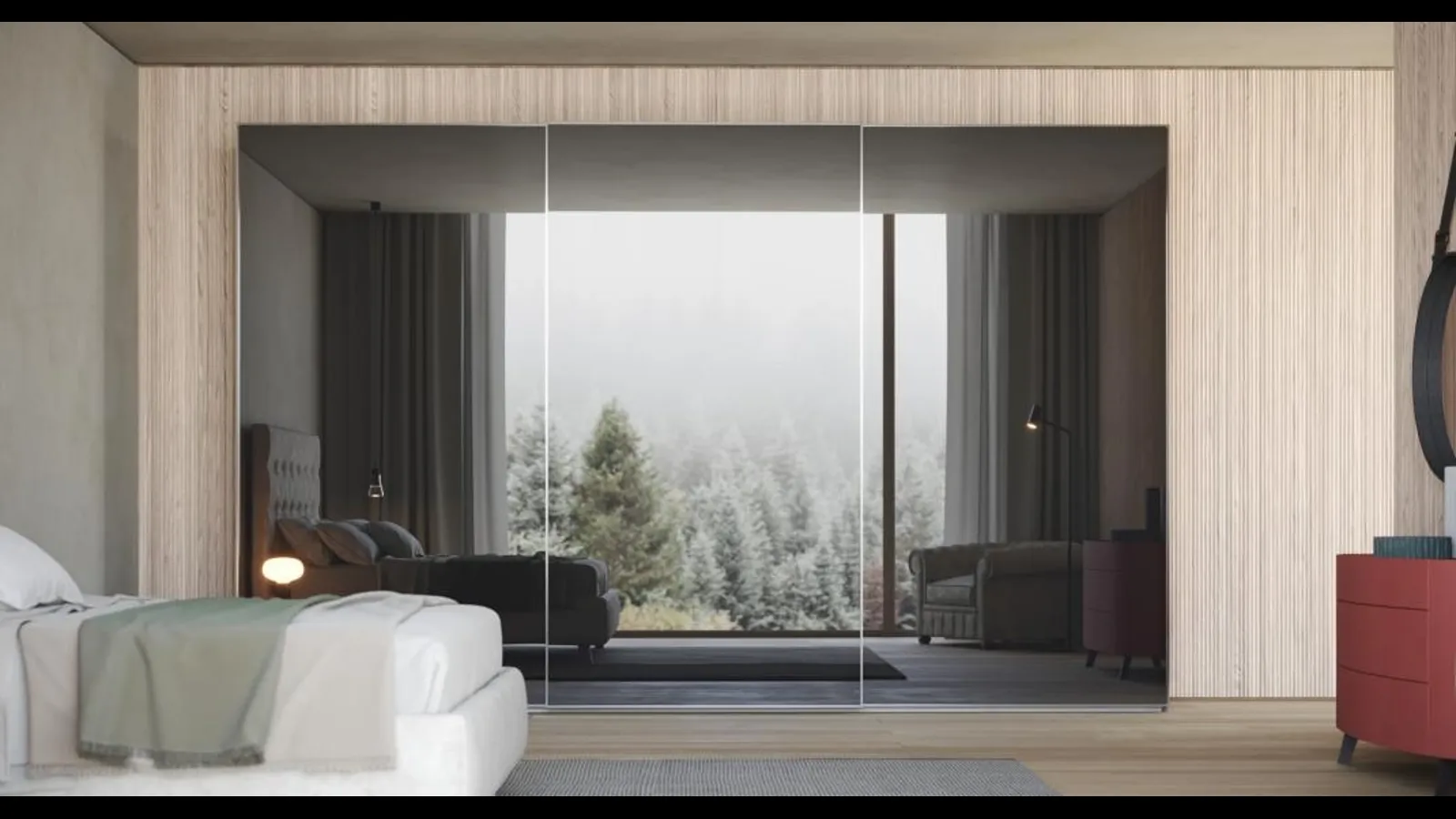 Armadio con ante scorrevoli a specchio Master D di Giessegi