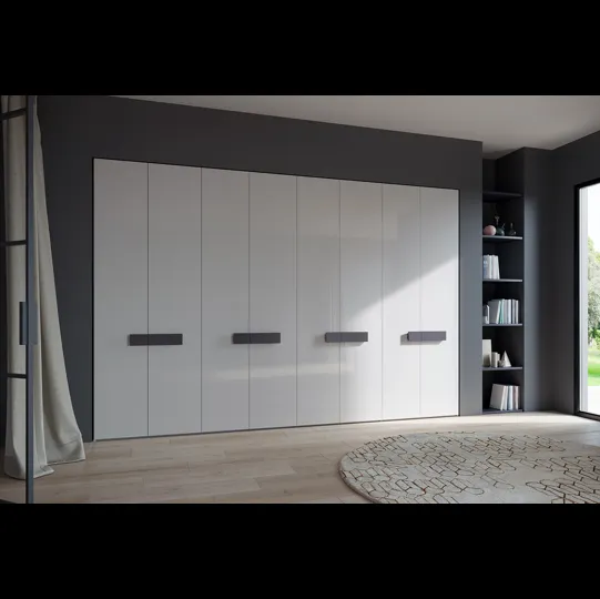 Armadio con ante battenti in laccato bianco lucido Lait di Giessegi