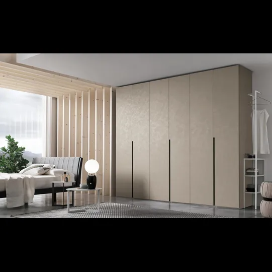 Armadio con anta battente Doris in materico cemento cava di Tomasella