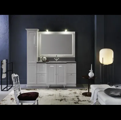 Mobile da Bagno classico in laccato lucido con piano in marmo ACANTHIS AC13 di Compab