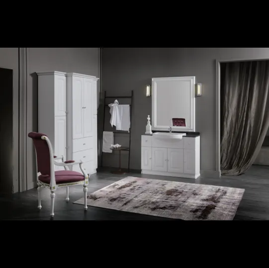 Mobile Bagno da appoggio in laccato opaco e piano in marmo ACANTHIS AC15A di Compab