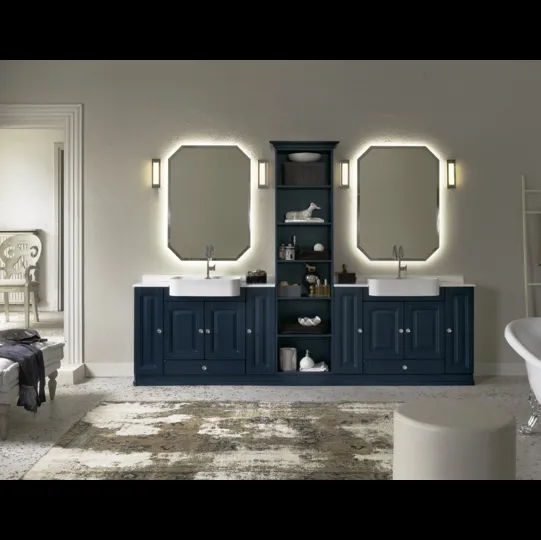 Mobile Bagno da appoggio in laccato opaco con piano in marmo ACANTHIS AC18 di Compab