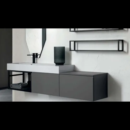 Mobile bagno moderno in laccato sabbiato B-GO BG006 di Compab