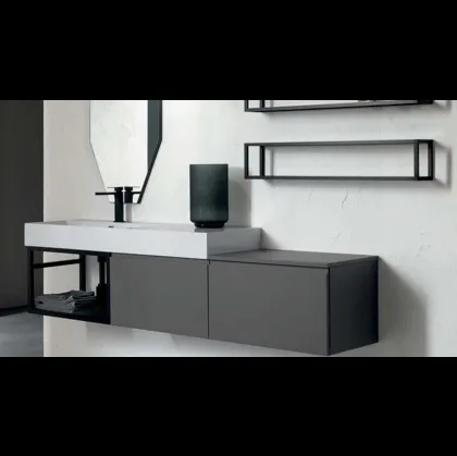 Mobile bagno moderno in laccato sabbiato B-GO BG006 di Compab