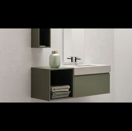 Mobile da Bagno in laccato opaco con vasca integrata in gres B-GO BG014 Compab