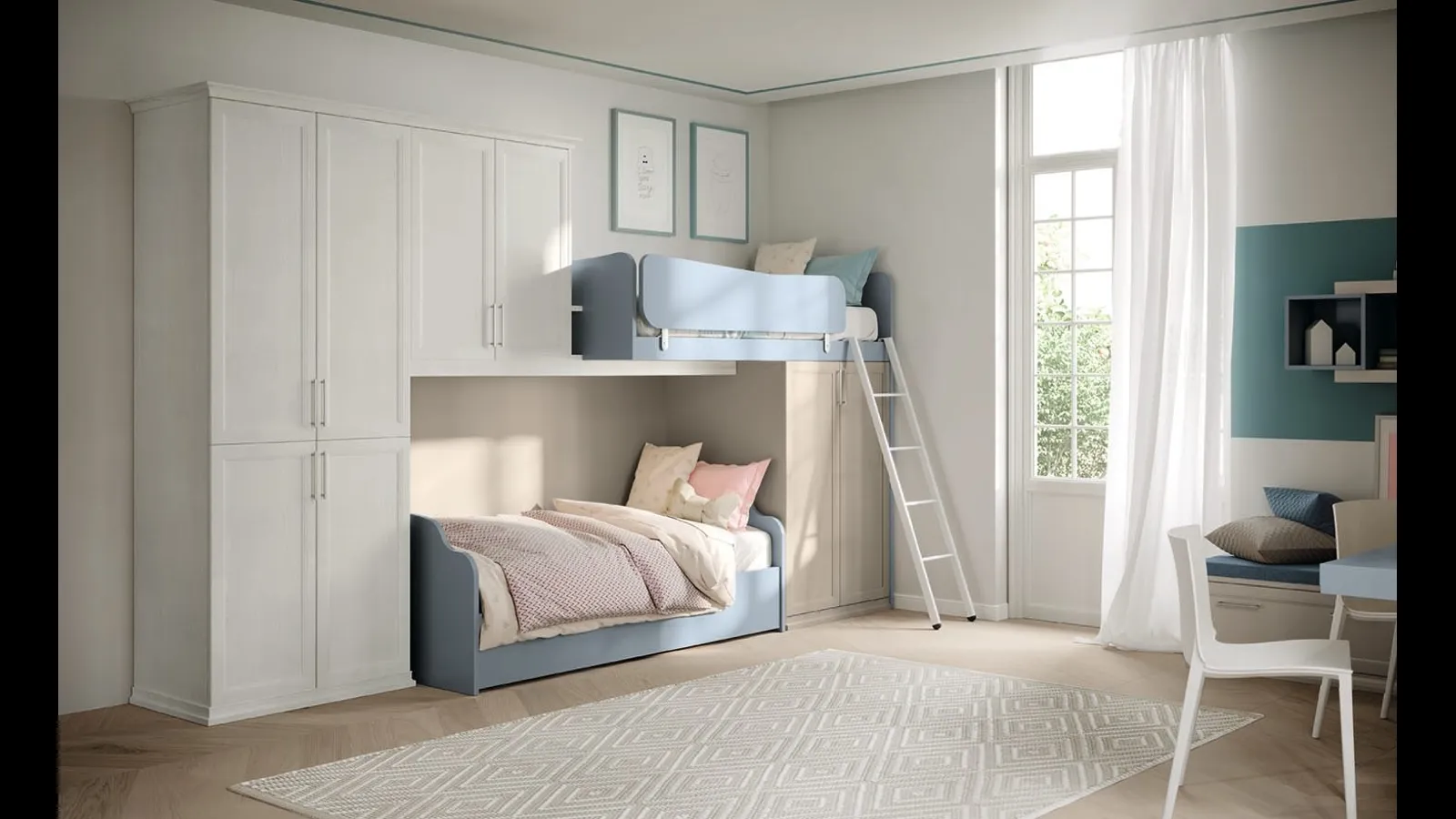 Cameretta a soppalco Arcadia AC024 di Colombini Casa