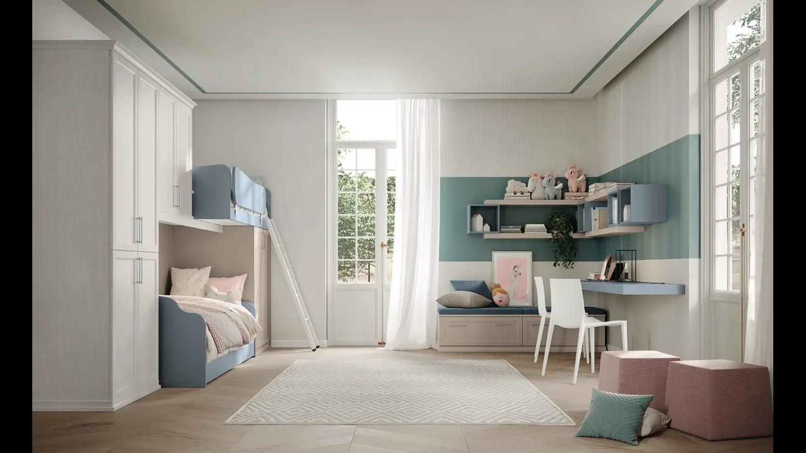 Cameretta a soppalco Arcadia AC024 di Colombini Casa