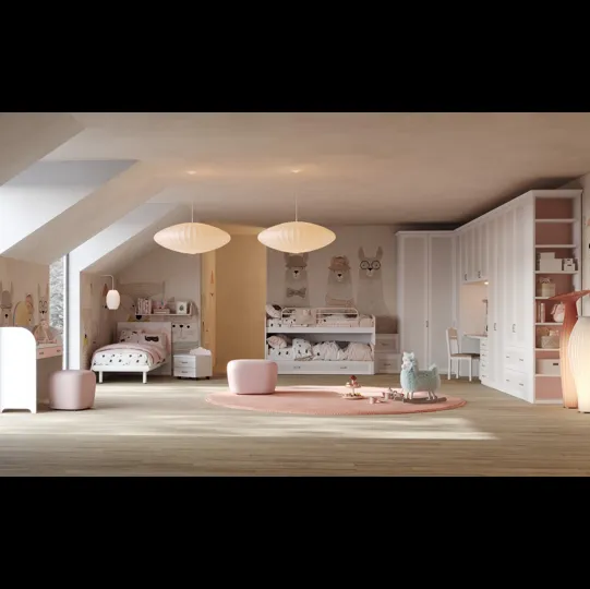 Cameretta componibile con letto sovrapposto Old CM 341 di Giessegi