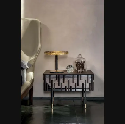 Comodino con gocce in legno massello su specchio Drops di Tonin Casa 