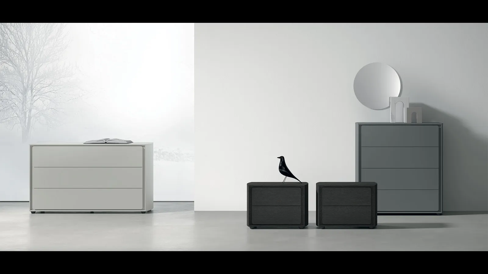 Gruppo Notte Tivoli in laccato o legno di Tomasella