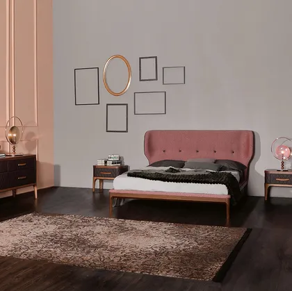 Letto in tessuto con testiera Ambra di Tonin Casa