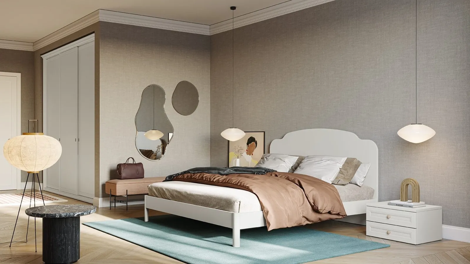 Letto con testiera Arcadia Aida di Colombini Casa