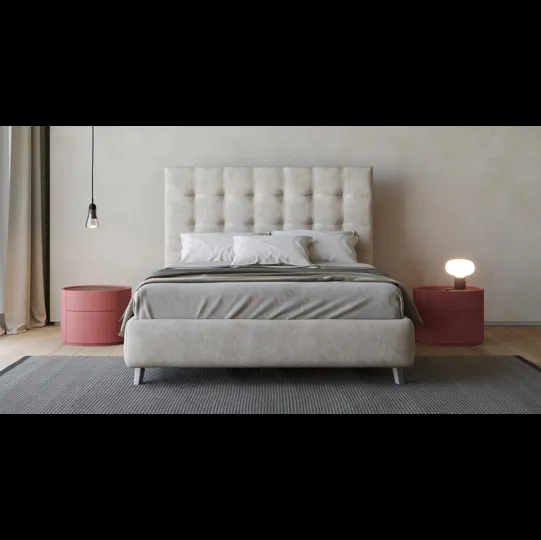 Letto in tessuto con testiera trapuntata Brooklin di Giessegi