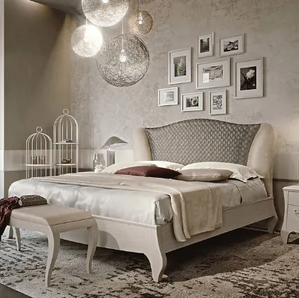 Letto con testiera in tessuto Cherì di Fasolin