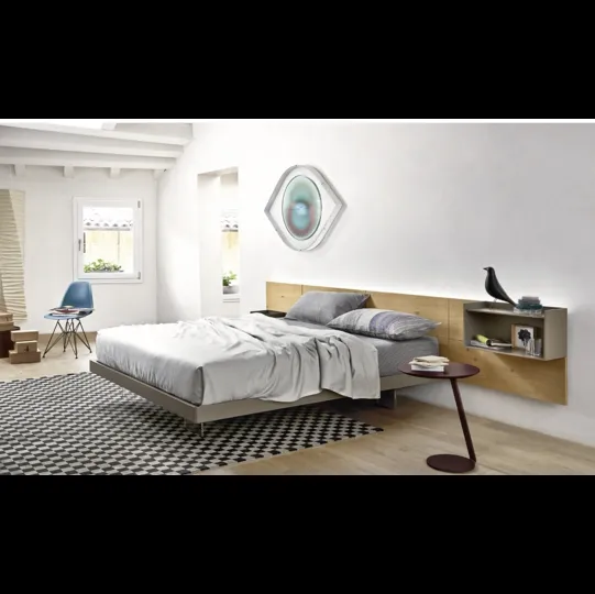 Letto Ecletto con testiera in Rovere di Sangiacomo