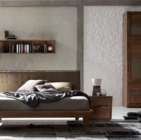 Letto con testiera in ecopelle Glam di Fasolin
