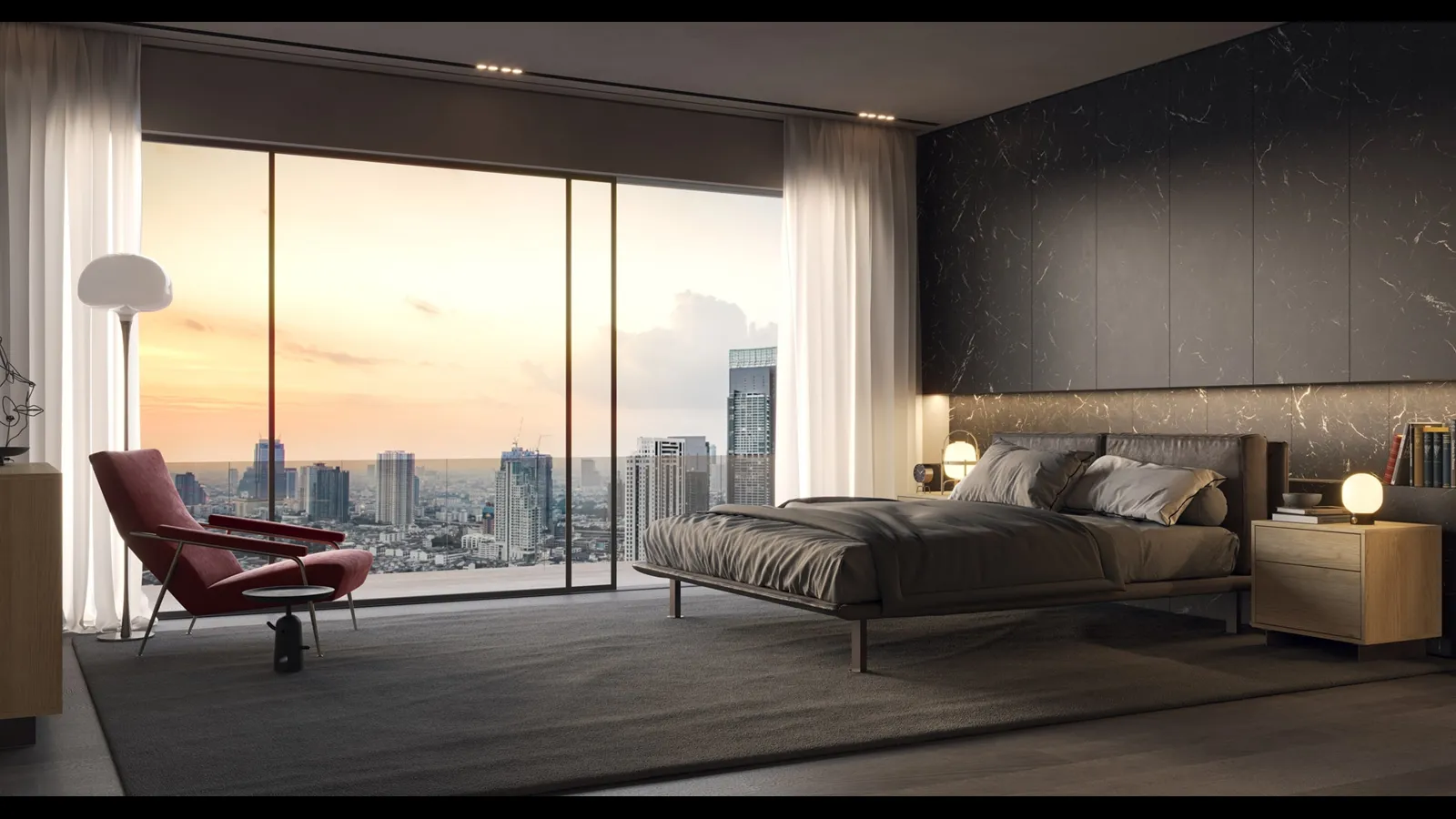 Letto in ecopelle con testiera Arcadia di Giessegi