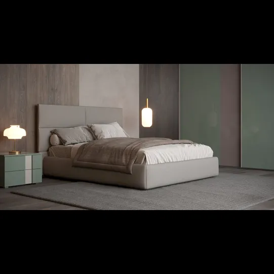 Letto in tessuto Loft con testiera trapuntata di Giessegi