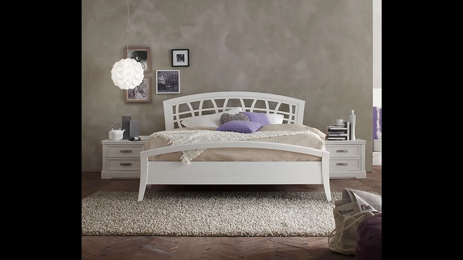 Letto in legno con testiera Mira di Fasolin