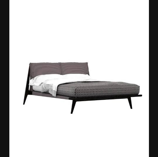 Letto in legno massello con testiera imbottita Nautilus di Tonin Casa